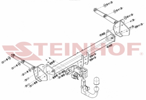 Фаркоп на Subaru Outback 2015-2021 (паспорт и сертификат в комплекте)(без электрики) Steinhof.S-388