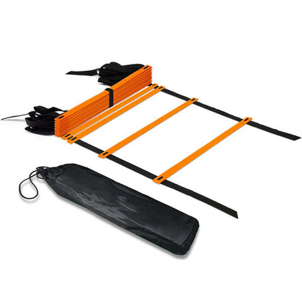 Координационная лестница 6 м 12 ступеней, с чехлом, оранжевый неон