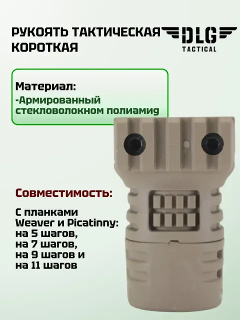 Короткая тактическая рукоятка с планкой Picatinny