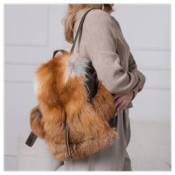 Меховой рюкзак «Городская хулиганка» рыжий