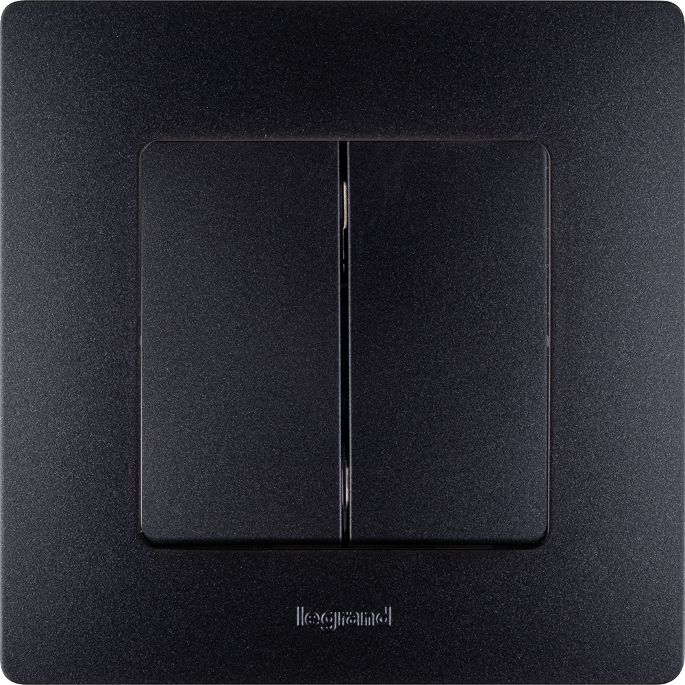 Выключатель 2х-клавишный 10А 250В антрацит ETIKA Legrand