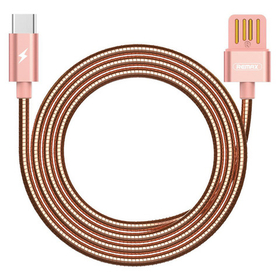 Кабель USB - Type-C Remax RC-080a (оплетка металл) Розовый