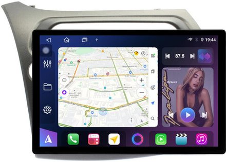 Магнитола для Honda Civic 8 хэтчбэк 2006-2011 левый руль - FarCar BX877 монитор 13" 2K QLED на Android 13, TS10, 6+128, CarPlay, 4G SIM-слот