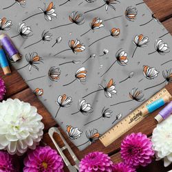 Ткань премиум флис танцующие петали цветка