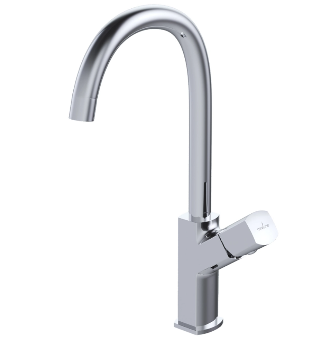 Смеситель для кухни 25k MIXLINE ML27-032 "Primo" высокий излив боковая ручка