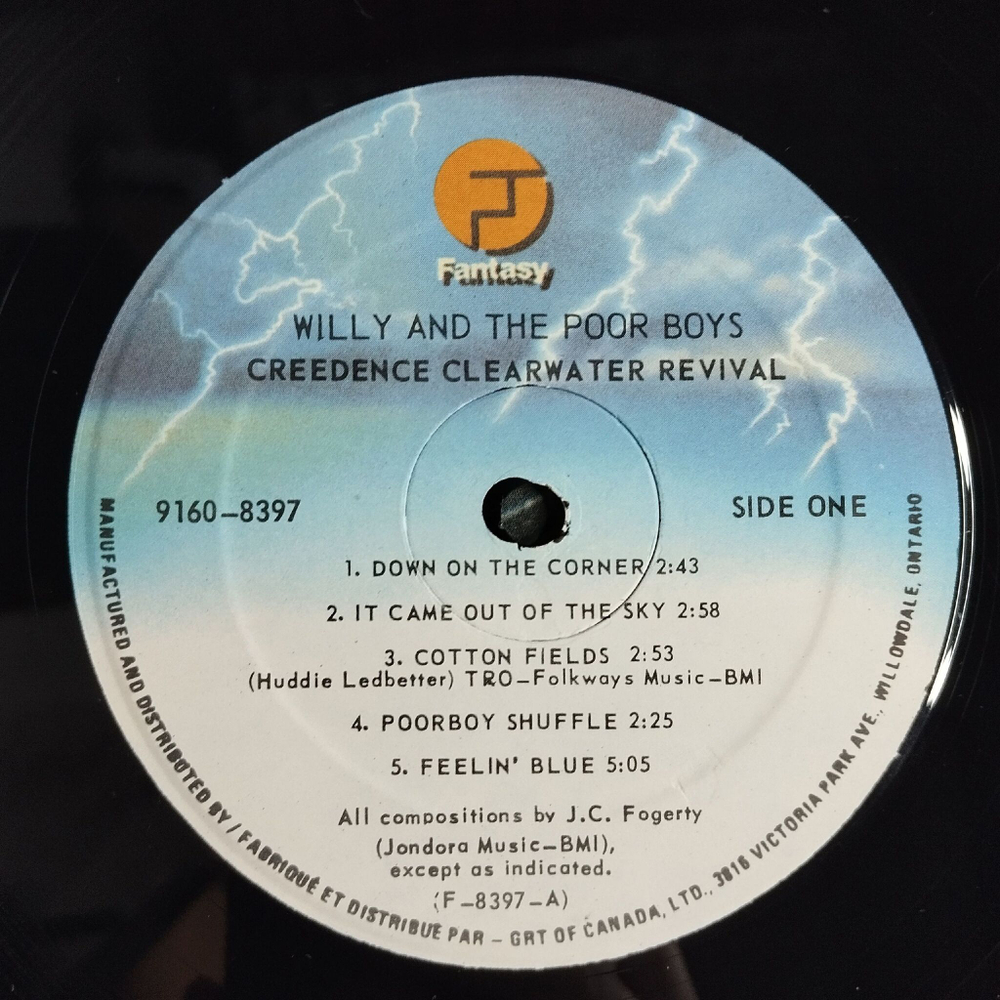 Винтажная виниловая пластинка LP Creedence Clearwater Revival Willy And The Poor Boys (Canada 1979)