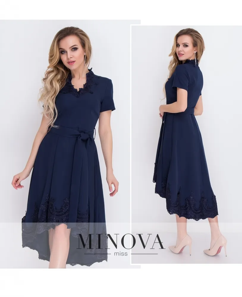 Платье 8575-темно-синий Minova