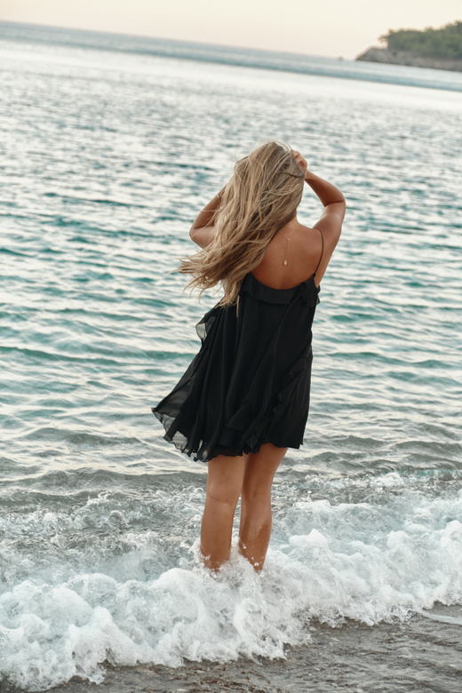 Платье мини с воланами bk