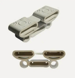 Латодержатель амортизирующий, двойной 38 мм., белый, открытая установка (ш)