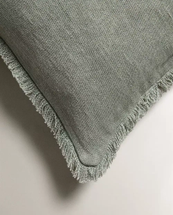 ZARA HOME НАВОЛОЧКА ДЛЯ ДЕКОРАТИВНОЙ ПОДУШКИ С БАХРОМОЙ, СИНИЙ