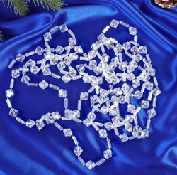 Бусы на ёлку 2,7 см "Льдинки - ромбики"