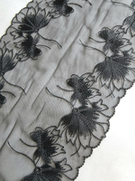 Вышивка на сетке чёрная К206