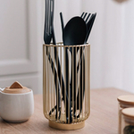 Подставка для столовых приборов H=203мм D=115мм металл, цвет матовое золото