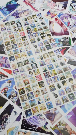 Набор открыток, карточек и наклеек "О моём перерождении в слизь / That time I got reincarnated as a slime", 188 предметов