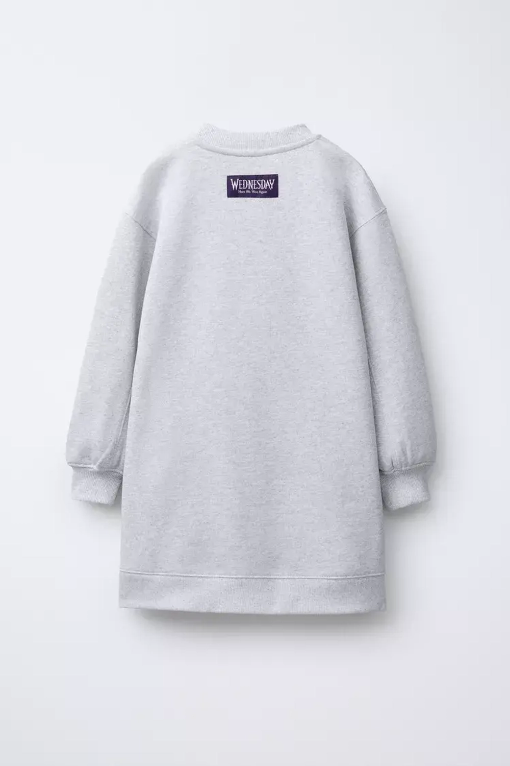 ZARA ФЛИСОВОЕ ПЛАТЬЕ WEDNESDAY ©, СЕРЫЙ МЕЛАНЖ