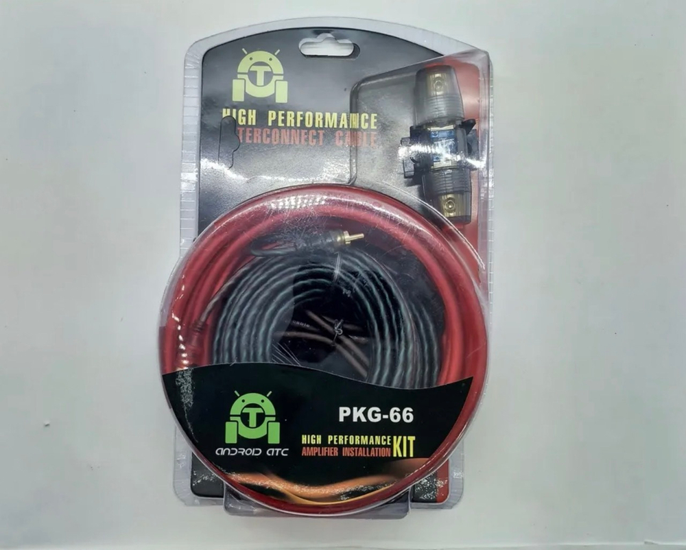PKG-66 / Комплект проводов для установки 2-х канального усилителя и сабвуфера, медные кабели, PKG-66 - 8GA, TG (1 шт. / комплект)