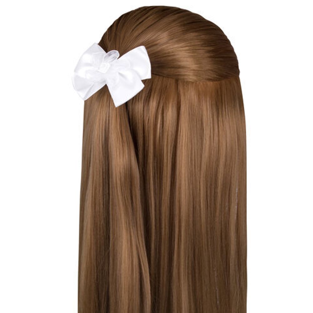 Бант для волос 8х10 см, 10х12 см, 8 см на резинке, белый, АССОРТИ, MONTE VITA, 457117