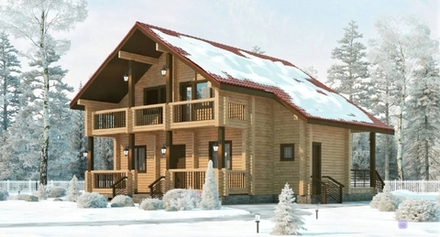 Домокомплект клееный брус проект "Березка" S-182.52 м2 под заказ