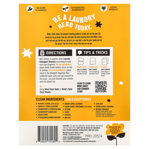 Molly's Suds, средство для стирки, цитрусовая роща, 35 шт.