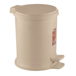 Ведро для мусора с педалью 7л цвет светло-бежевый, устойчивое