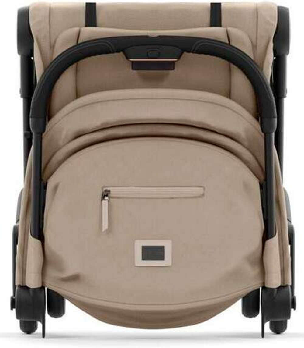 Коляска Cybex Coya Matt Black Frame Cloud G i-Size Fog Grey 2 в 1 Cozy Beige с дождевиком и бампером