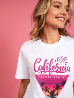 Футболка калифорния california оверсайз белая