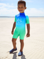 Костюм плавательный слитный для мальчика Next E91-826, Синий, Салатовый