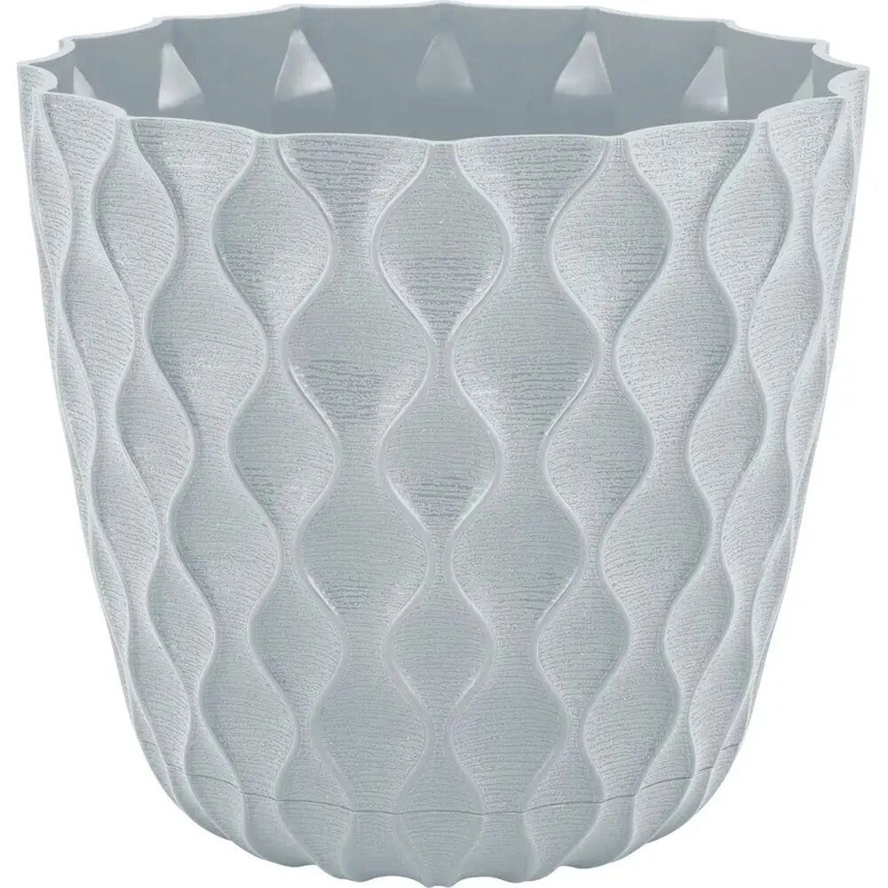 Горшок для цветов InGreen Wave с дренажной сеткой и съемным поддоном 1,4л, D145мм, Утренни