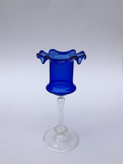 Ваза на ножке синяя, Лауша