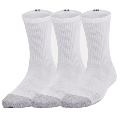 Теннисные носки Under Armour Kid's HeatGear 3P Crew Socks - white/steel