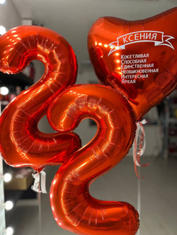 Красные воздушные шары, цифра 22 №2624