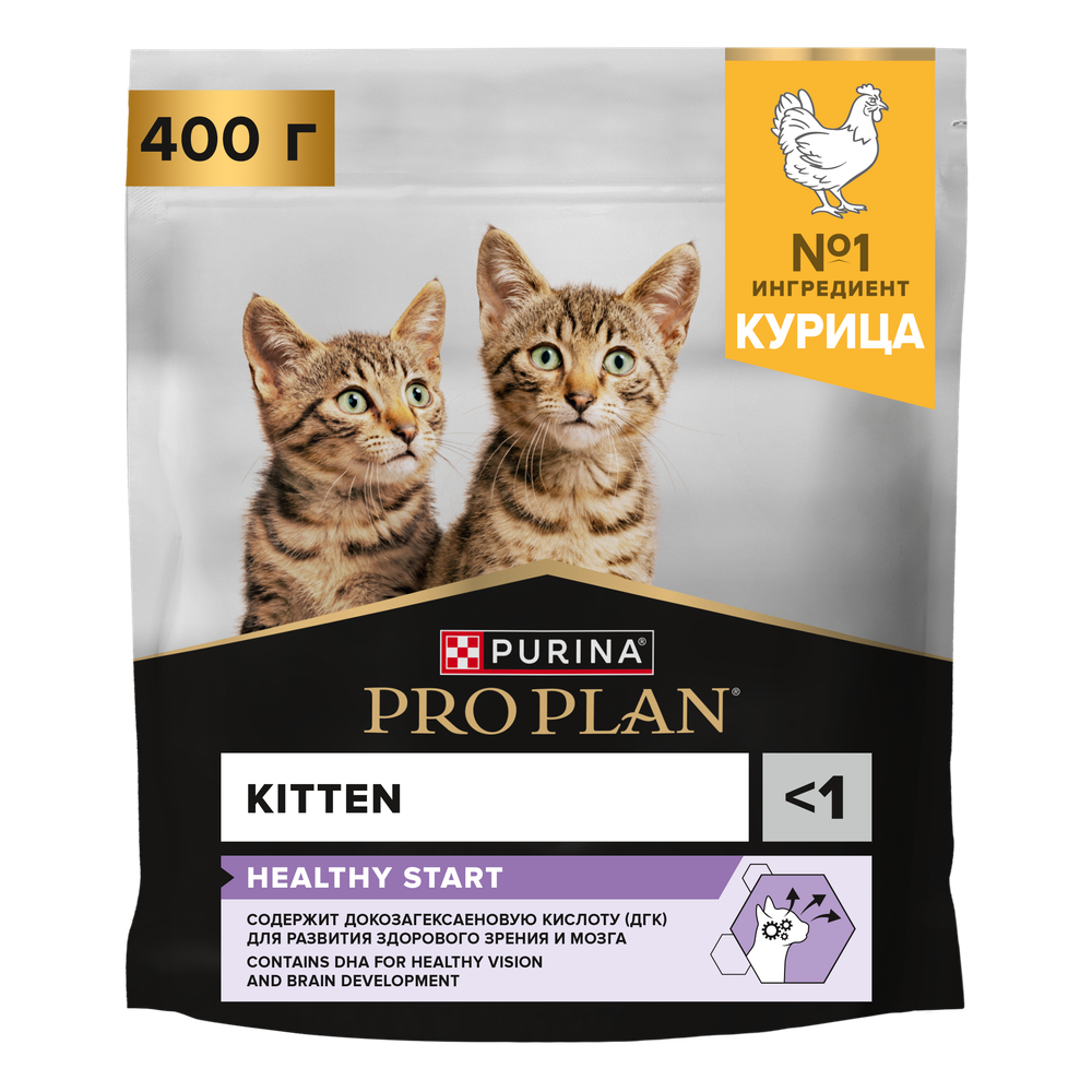 Сухой корм PURINA Pro Plan Kitten для котят от 1 до 12 месяцев с курицей - 0,4 кг