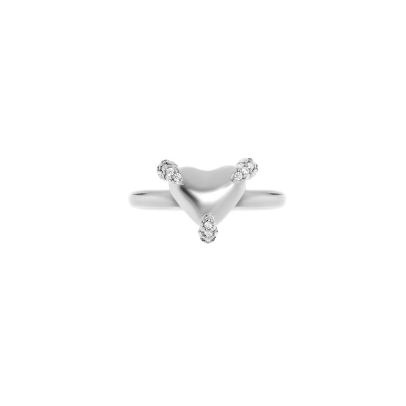 Кольцо Сердце Литое – Серебро