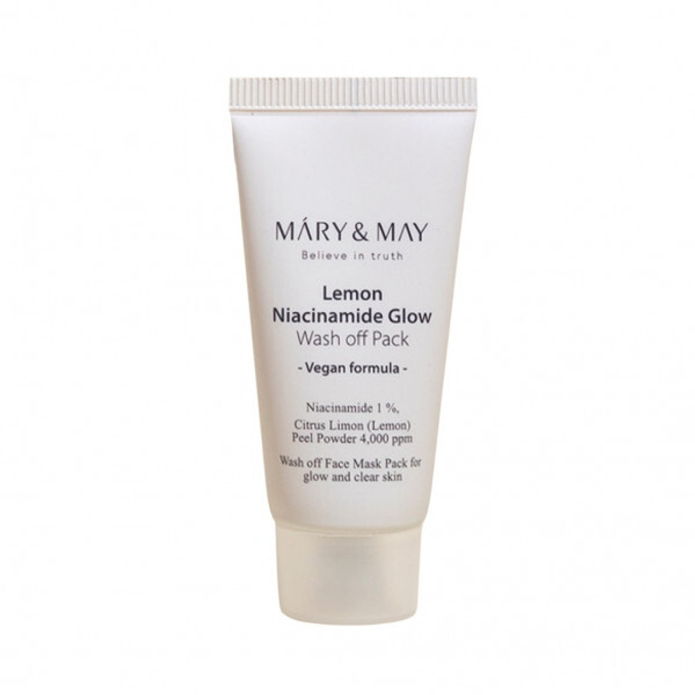 Mary&May Lemon Niacinamide Glow Wash Off Pack осветляющая глиняная маска для лица с ниацинамидом и витамином С