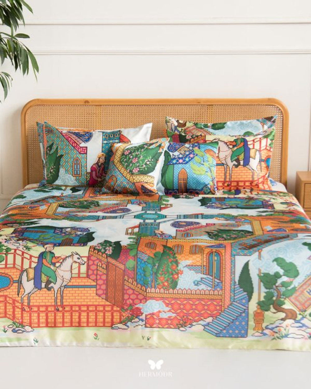 Комплект постельного белья двуспальный Shirin Cover Hermodr 8 предметов 130220303 Иран