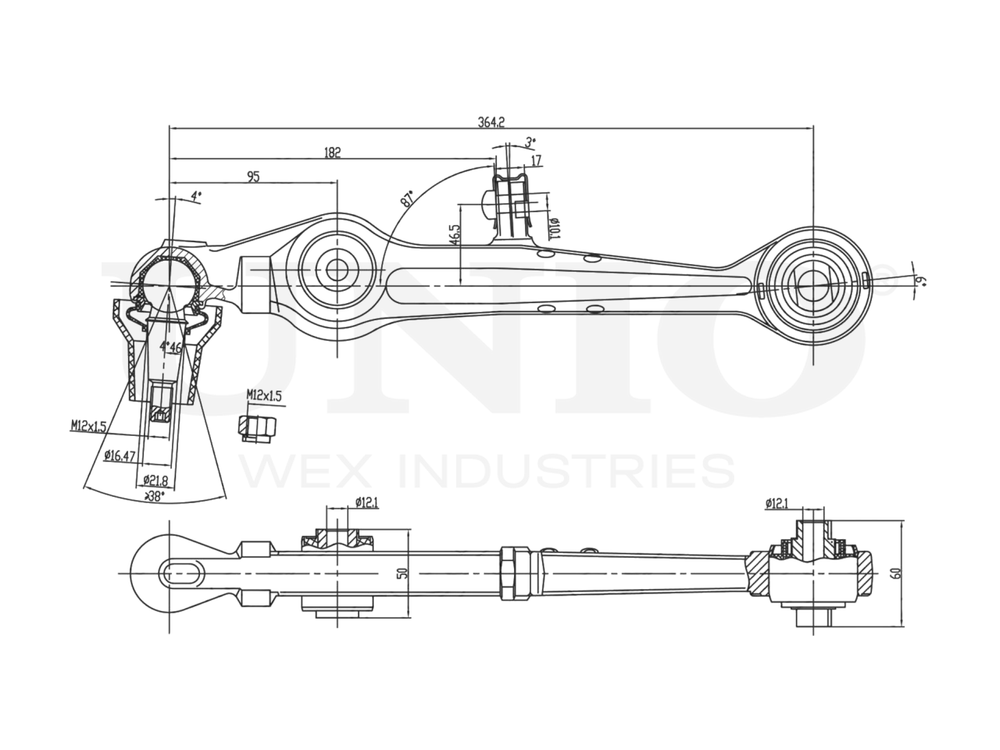 Рычаг подвески поперечный передний нижний UNIO SSP-40045