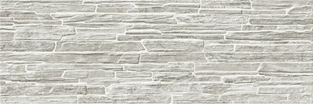 Настенная плитка ALMA Ceramica TWA11ROK717 Rocko 60x20 серая глянцевая рельефная под бетон / цемент