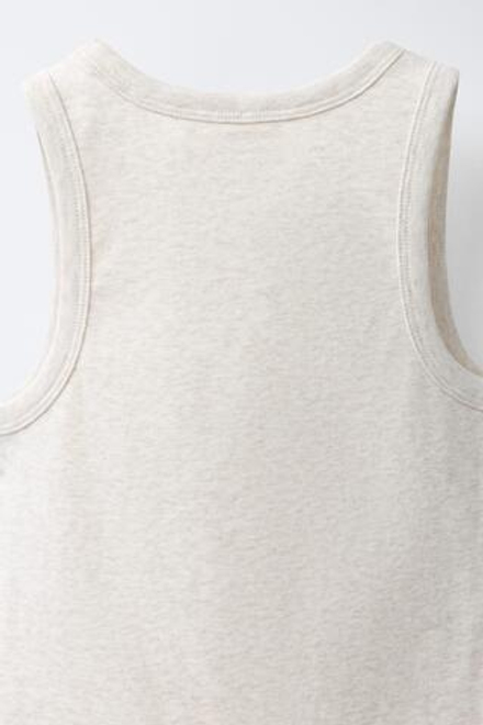 ZARA ТОП В РУБЧИК, ПЕСОЧНЫЙ МЕЛАНЖ