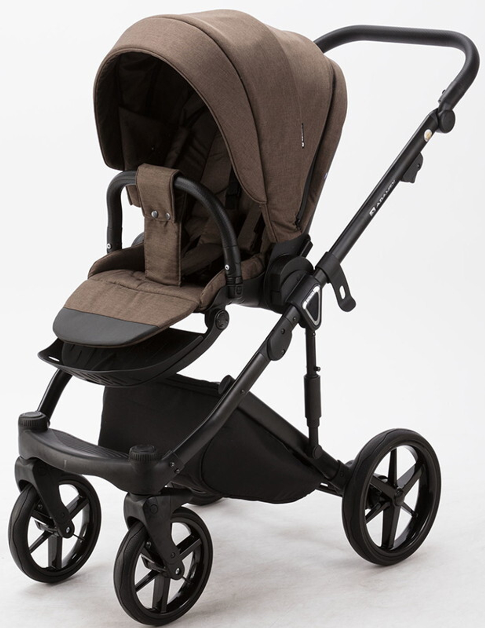 Детская коляска Adamex Marco 2 в 1 GA10 (ШОКОЛАД.ТК.+ ШОК. КОЖ. ОТДЕЛКА)