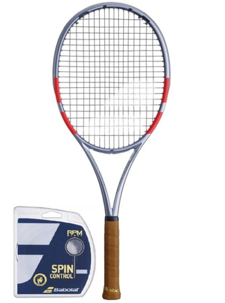 Теннисная ракетка Babolat Pure Strike 97 4-gen - grey/fluo strike + струны