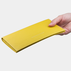 Кожаный кошелек женский Eclair Bicolor из кожи теленка желтого цвета