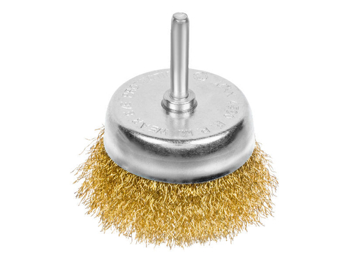 45-2-407 Щетка-крацовка чашечная, со шпилькой, латунированная стальная проволока, 75мм, (шт.)