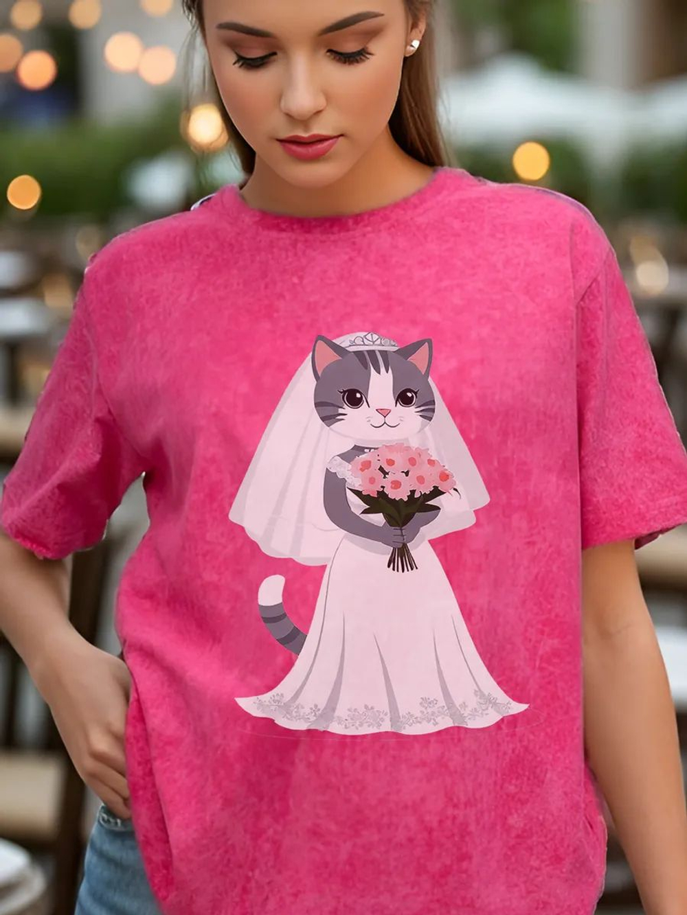 Футболка барби варенка с принтом оверсайз удлиненная