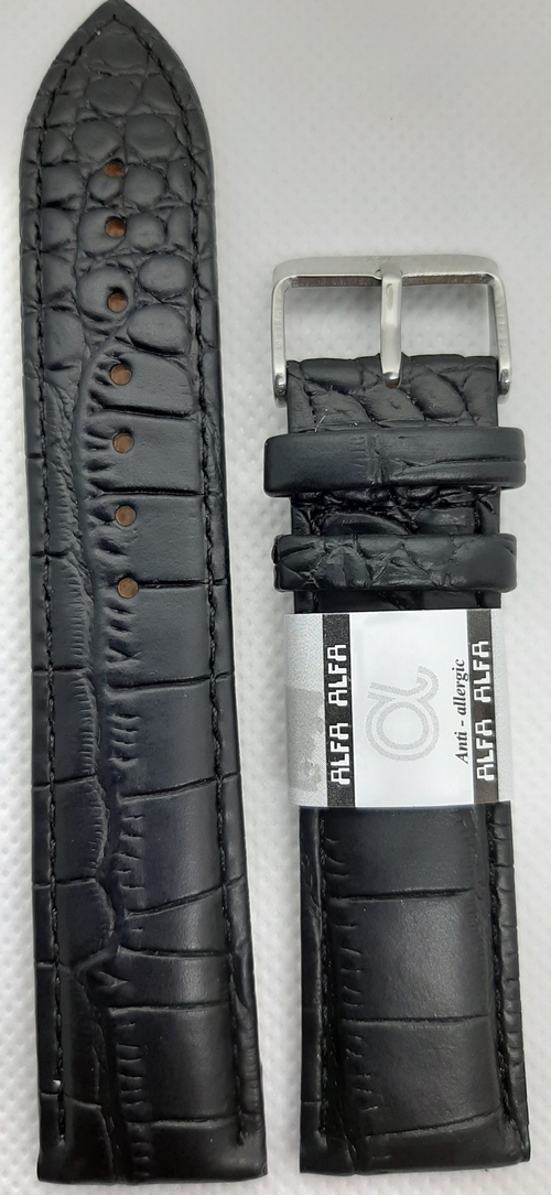 РЕМЕНЬ КОЖАНЫЙ 20мм ЧЕРНЫЙ (06.20.1)