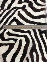 Плательная лен принт зебра коричневая на молочном BST3482