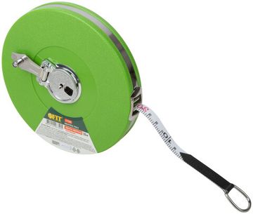 Рулетка, фибергласовая лента, зеленый пластиковый корпус 30 м
