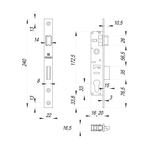 Корпус узкопрофильного замка с защелкой PROF153-20/85 (153-20/85) CP хром