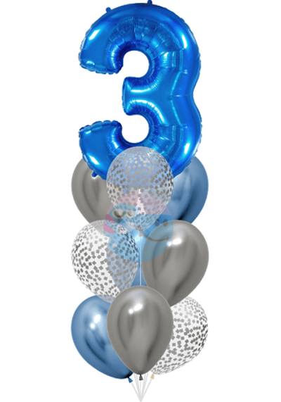 Фонтан синей с цифрой