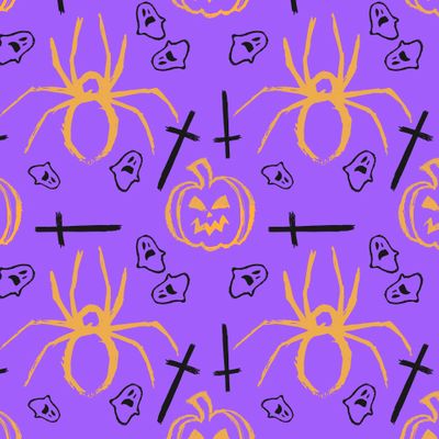 хэллоуин - тыква и паук нарисованы ручкой