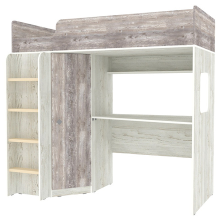 Кровать-чердак КарИВи Л-B605.41 75x175 Винтерберг Бетон